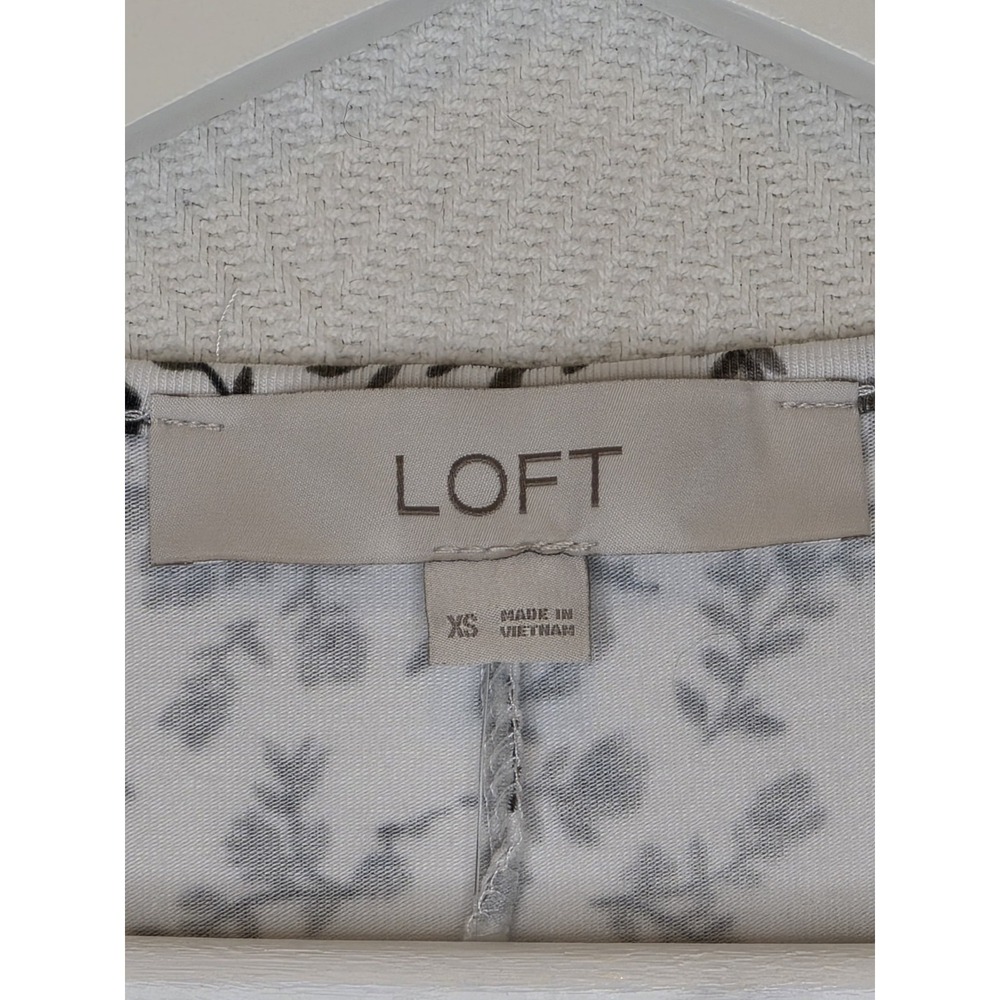 LOFT Floral Pintucked Bow Mini Pocket Dress SZ: XSM NWT - Picture 6 of 7